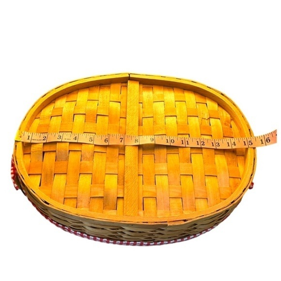 Two Red White Gingham Baskets Heritage Mint Round & Unbranded Oval Chip & Dip - Picture 8 of 15